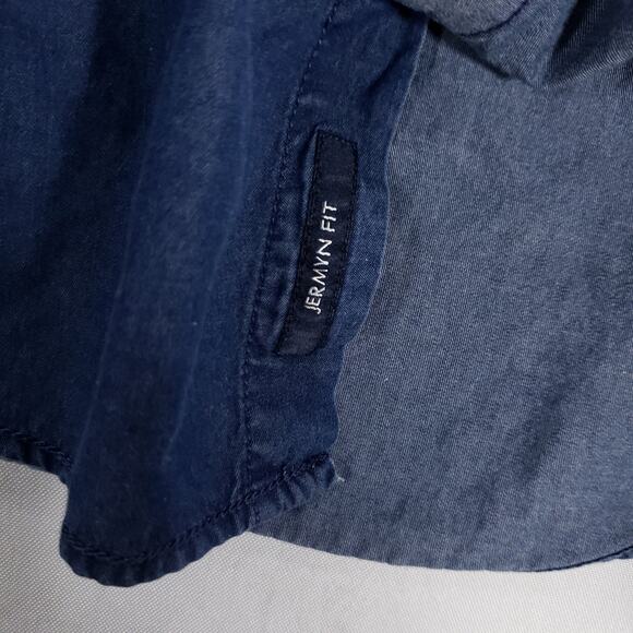 Louis Phillipe Tailored Fit Shirt Mens Medium Blue Long Sleeve Preppy Button Up - Picture 15 of 16